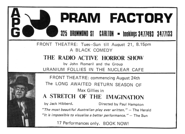 pram Factory Advert Theatre Australia